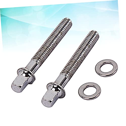 Hemoton 6 pcs Tornillos de Montaje para Batería de Acero Inoxidable con Arandelas para Tensión, Accesorio Esencial para Tambor Snare y Bajo miniatura 7