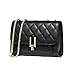 YXBQueen Black Crossbody Bags for Women Quilted Chain Handbag Genuine Leather Shoulder Bag