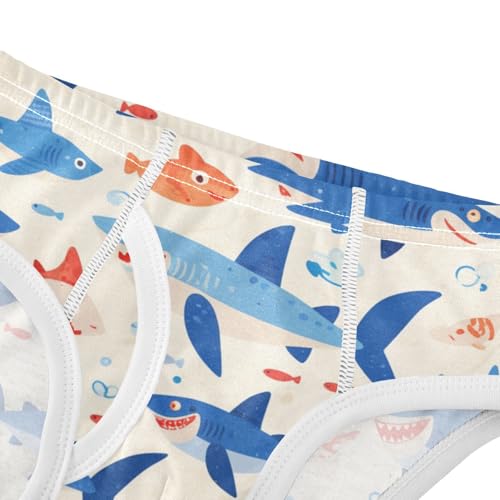 GuoChe Boy Toddler Underwear Cotton Sharks and Fish in Sizes 2T,3T, 4T, 5T, 6Y and 8Y4