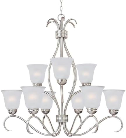 Maxim Basix-9 Light 2-Tier Chandelier in Contemporary style-32 Inches Wide by 32.75 inches high -Traditional Installation