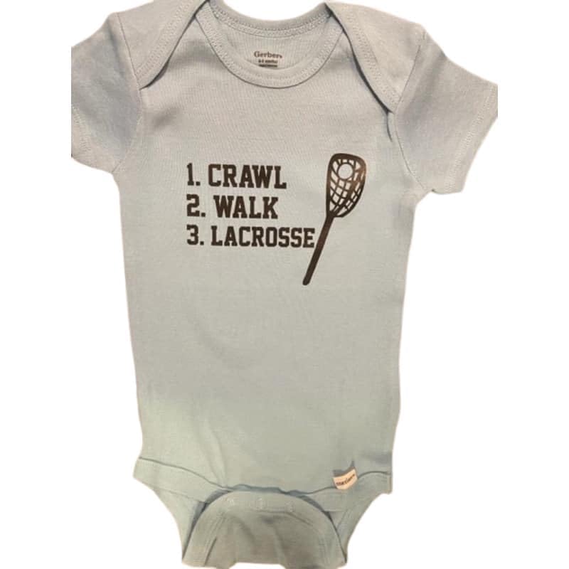 crawl walk lacrosse baby onesie® infant one piece future