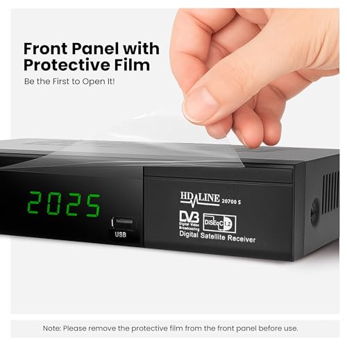 Hd-line 20700 HD Sat Receiver Satellit DVB S2 HD Receiver für SAT Digitaler Satelliten SAT Receiver (DVB-S/S2, HDMI, SCART, 2X USB 2.0, Full HD 1080p) (Vorprogrammiert für Astra Hotbird und Türksat)