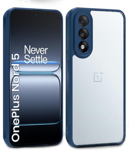 Image of WOW IMAGINE Shockproof Hybrid Back Cover for 1+ OnePlus Nord 5 | Hard Slim fit Back Case | PC & TPU | Clear Transparent Case - Blue