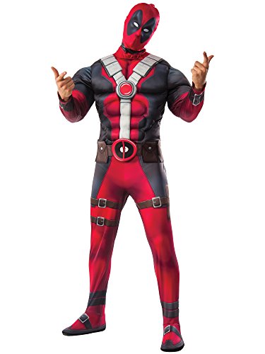 Rubie's Men's Marvel Deadpool Deluxe Muscle Chest and Mask Adult Sized Costumes, As Shown, Extra-Small US