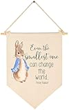 Even the Smallest One Can Change the World -Easter Canvas Hanging Flag Banner Wall Sign Decor Gift for Baby Kids Girl Boy Nursery Teen Room Front Door