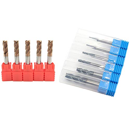 Sxmrmnx 11 fresas de carburo de 4 flautas, fresadoras CNC, fresado de ranurado, perfilado, 6 piezas de 45 grados y 5 piezas de 55 grados
