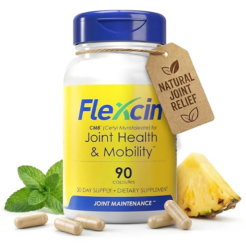 Flexcin Joint Health & Mobility Formula with CM8 (Cetyl Myristoleate) - Joint Supplements for Men and Women with Glucosamine, MSM, Collagen Type II - 90 Capsules