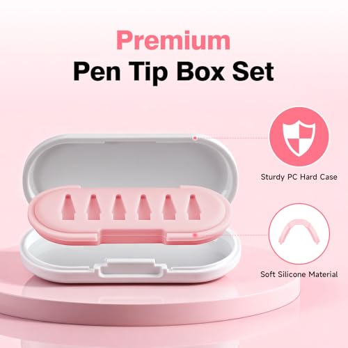 Image of 2026 Upgraded 6 Pack Apple Pencil Tips Replacement Accessories for Apple Pencil Pro /1st Gen /2nd Gen /USB-C, Apple Pen Writing Tips, Metal Drawing Tips (Pink)