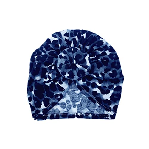 LAANCOO Kinder Turban-Hüte Kinder Turban-Hüte Mutter-Baby-Hut-Beanie-Motorhaube Blumen-Druckbogen geknotet für Säuglingsbabygrau-Kugel Cover