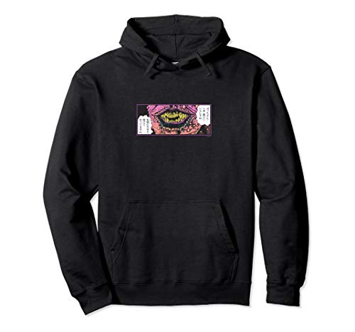 Junji ito window next door pink and orange back print pullover ho…