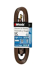 Woods 0603 15-Feet Cube Extension Cord with Power Tap, Brown