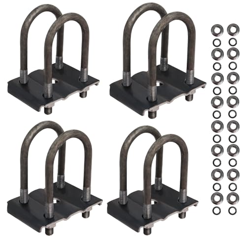 Trailer U Bolt Kit 5-1/2 Trailer Axle U Bolts for 3500 lbs 2-3/8 Round Axle 1/2 Diameter 2 Thread Pitch by MCCKLE (2 Pack)