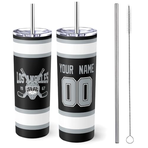 Image of ANTKING Los Angeles Tumbler 20oz Travel Mug Custom Name Number Gifts | Stainless Steel Insulated Coffee Cup for Men Women
