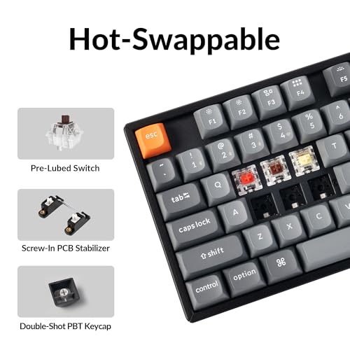 Image of Keychron K8 Max TKL Wireless Mechanical Keyboard, QMK 2.4 GHz /Bluetooth 5.1 /Wired with Aluminum Frame, RGB Backlit Hot-Swappable Programmable Keychron Super Brown Switch for Mac Windows Linux
