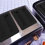 2 Pcs Couverture de grille-pain en silicone, Couverture pour grille- pain, Couvre-pain, Couvrir la poussière de la machine de pain, Accessoires pour la machine à sandwich, Accessoires de couverture de poussière de silicone (noir)
