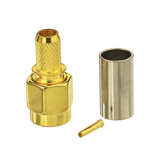 Superbat RG58 RPSMA Crimp Connector Kit 50ohm RPSMA Male+Female Solder Coax Connector for RG58 RG303 RG141 RG142 RG400 LMR195 Cable 10Pcs - Image 4