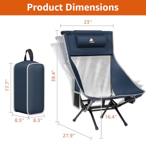 Silla Plegable Mecedora Portátil para Camping para Adultos - HAAGEEP Outdoor Comfort Camping Chair miniatura 3