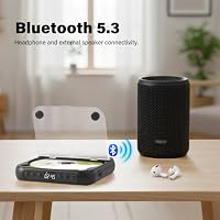 Adirigo Discman Kleiner CD Player Bluetooth 5.3 mit 2000mAh Wiederaufladbarer Tragbarer CD Player mit Kopfhörer USB und AUX Eingang für Musikliebhaber Geschenk (Schwarz) – Ansicht 4