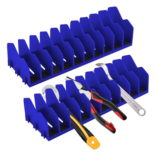 XuYelora 2 Pack Pliers Organizer Rack 10 Slots Pliers Cutters Organizer Rack Plastic Tool Organizers Space Saving Tool Drawer Toolbox Organizers for Tools Box Storage(COLOR:blue)