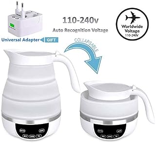 Foldable Travel Electric Kettle, Collapsible Electric Kettle, Dual Voltage Auto Shift ,Temper Control