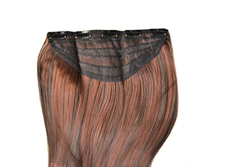 Image of Artifice 5 Clip Curly Wavy Hair Extension Natural Looking Synthetic Thick Hairs for Any Event Clip In For Styling Women and Girls 26 INCH MAROON With BROWN