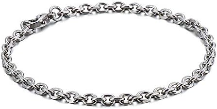 Amazon ファッション メンズステンレスブレスレットクラシックシンプルチェーン腕輪 メンズ レディースブレスレット 195 4mm ブレスレット 通販