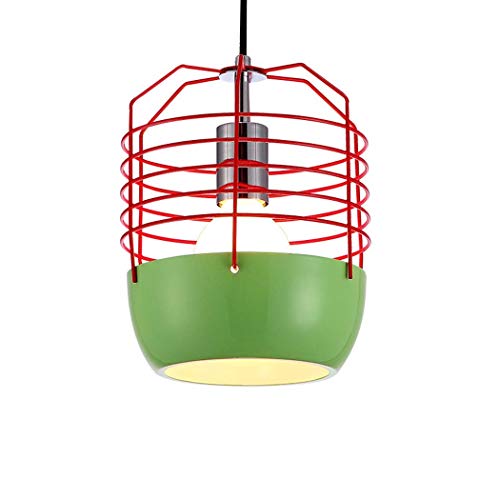 Lustre de bar minimaliste vert 36x33cm en fer durable culot E27