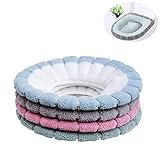 【El paquete incluye】 Obtendrá 4 almohadillas para cojines de inodoro, los cojines del asiento del inodoro en 4 colores diferentes pueden satisfacer sus diferentes necesidades. Ideal para familias, negocios, restaurantes, escuelas, etc.