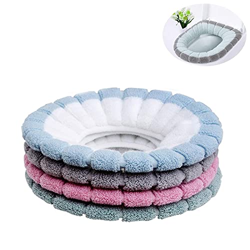 4 Piezas Cojín de Asiento de Inodoro,Fundas para Asiento de Inodoro,Cojín de Asiento de Inodoro Universal,30*30cm,Lavables,con Bucle para...
