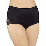 Vanity Fair Women's High Waisted Underwear, Full Coverage Ladies Panties, Perfectly Yours Briefs, Nylon Lace - Midnight Black, 10