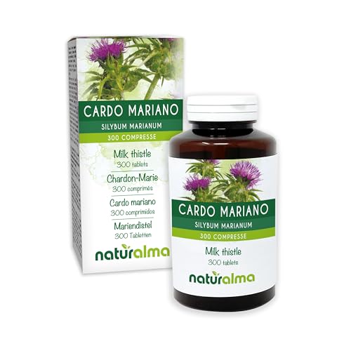 Mariatistel (Silybum marianum) ört och frukter Naturalma - 150 g - 300 tabletter - Kosttillskott - Naturligt och Veganskt