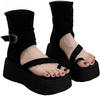 Corporate Goth Shoes Toe Ring Platform Clean Goth Office Business Casual Women Cute Kawaii Y2K Fashion Grunge Alternative Sandals Boots Rave Wedding Festival Birthday Gifts for Girls Summer Beach