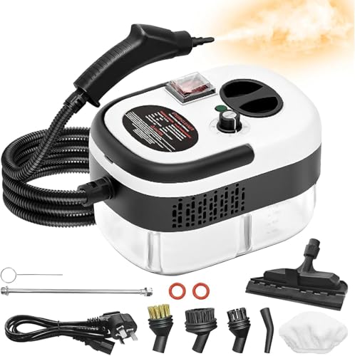 2500W Handheld Steam Cleaner Pressurized Portable Steam Cleaning Machine with 1.2L Water Tank 6 Accessories for Kitchen Bathroom Car Tile Furniture & AC.