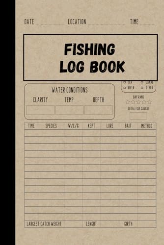 Fishing Log Book: Fishing Journal - Perfect Gift for Men, Adults and Kids