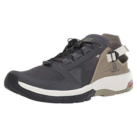 Salomon Men's Techamphibian 4 Athletic Water Shoes, Ebony/Mermaid/Vanilla Ice, 13