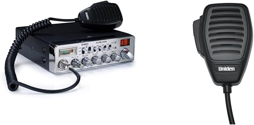 Uniden PC78LTXFM 40-Channel CB Radio and BC645 4-Pin Microphone Replacement for CB Radios Bundle