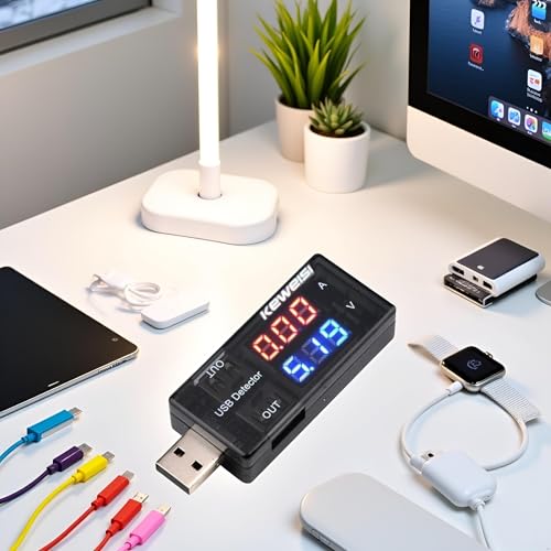 Image of Black USB Voltmeter,Ammeter Voltage Power Capacity Tester Current Meter,USB Tester Type, Dual USB Current Voltage Charger Voltage Testers