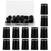 Goktvai 12stk Golf Eisen Ferrulen .370, Schwarze Schaft Ferrulen mit Silbernem Ring Kunststoff Golf Schläger Ferrule Teile Zubehör für Konische Spitze 0.370 Eisen Schäfte