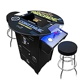 Creative Arcades Full Size Commercial Grade Pub Arcade Machine | 2 Player | 412 Games | 22' LCD Screen | Round Glass Top | 2 Sanwa Joysticks | 2 Stools Included | 3 Year Warranty