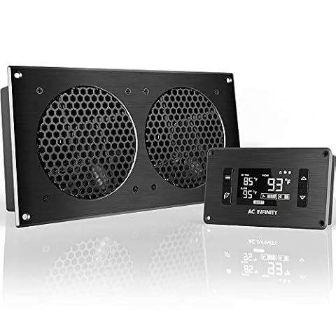 AC Infinity AIRPLATE T7, cichy system wentylatora chłodzącego 30 cm ze sterowaniem termostatem, do szafek kina domowego, 30 cm