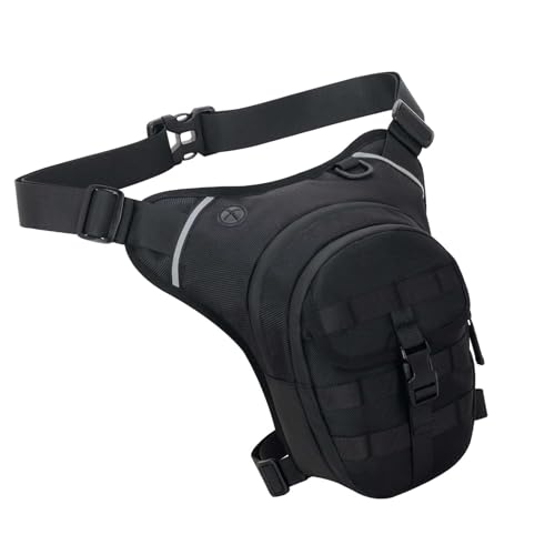Riñonera de muslo Aramox con almacenamiento de triple capa y correas Molle para viaje 6