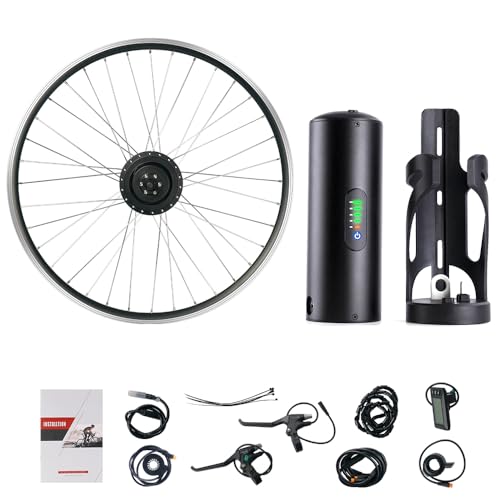 UNIT PACK POWER 26 Zoll 36V 350W Vorderrad Elektrofahrrad Umbausatz mit Batterie - E- Bike Umbausatz geeignet für 8-Gang Schwungrad & LCD-Anzeige (mit 36V 7Ah Samsung35E AKKu, 26')