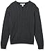 Amazon Essentials Men's Crewneck Cable Cotton Sweater, Charcoal Heather, XX-Large