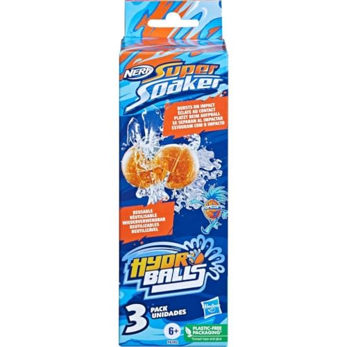 Image of NERF Super Soaker Hydro Balls Pack of 3 Reusable Water Fillable Balls (F6392)