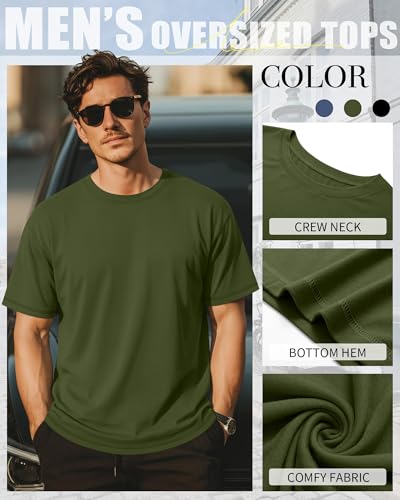 Image of Neer 3 Pack Big and Tall T-Shirts for Men L-7xl Tops | Large Casual Stretch Workout Tees, Short Sleeve Crewneck Oversized Shirts, Classic Summer Outfits, Comfy Basic Loose Clothes