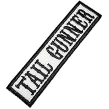 NT0511T Tail Gunner Biker Front of Vest Jacket Title 100% Embroidered Patch Iron or Sew