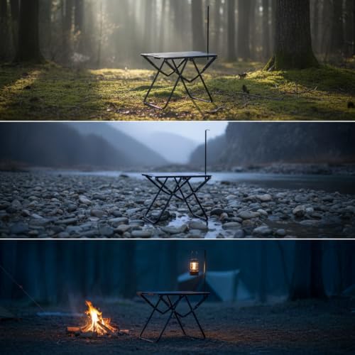Table camping pliante en métal compacte contre sol instable - 3