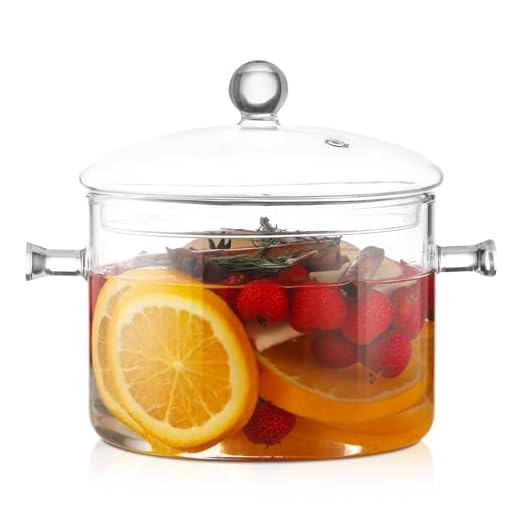 Glass Saucepan 2.0 Liter - Heat Resistant Glass Cooking Pot with Lid Sauce Pan for Soup, Pasta & Baby Food (2000ml/68oz)