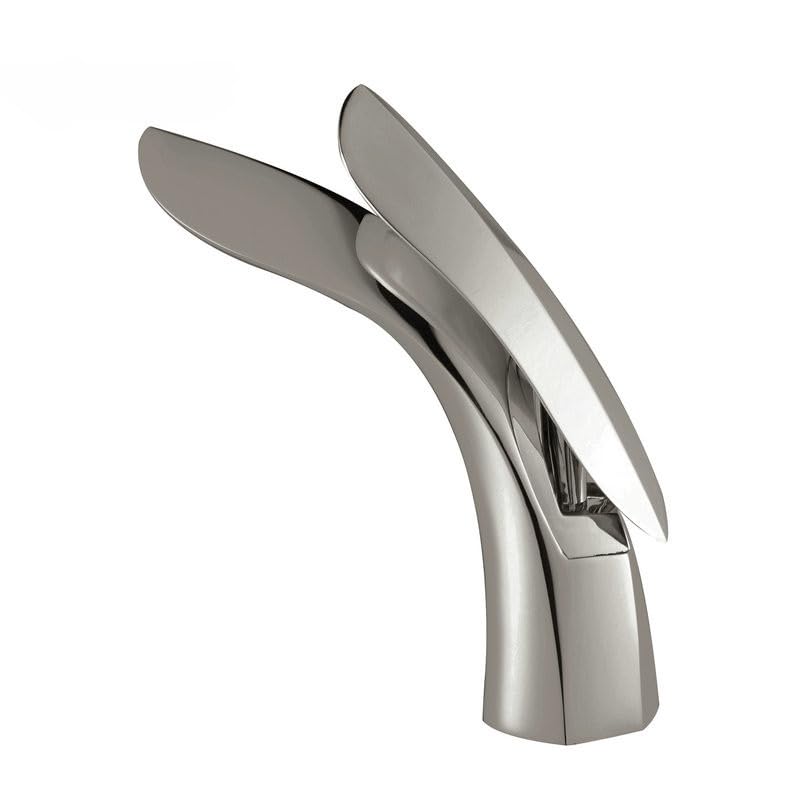 Robinet de lavabo en laiton doré et mitigeur d'évier design feuille