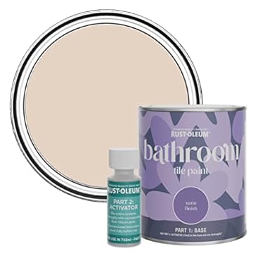 Rust-Oleum Pink Water-Resistant Bathroom Tile Paint in Satin Finish - Homespun 750ml